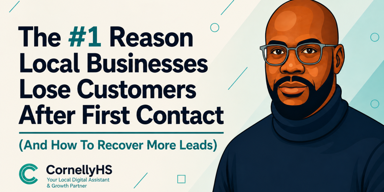 The #1 Reason Local Businesses Lose Customers After First Contact – CornellyHS guide explaining how follow-up systems, lead nurturing, and automation help local businesses recover more leads and increase conversions.