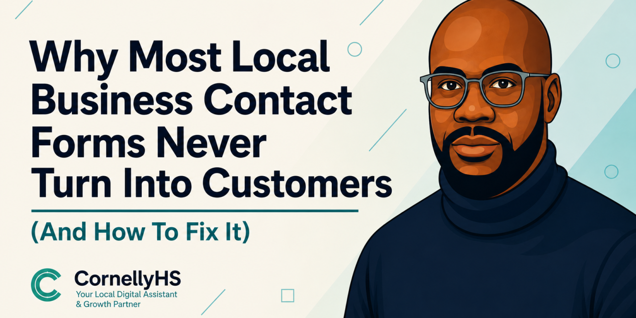 CornellyHS blog hero image about why local business contact forms fail to convert visitors into customers and how to improve lead generation.